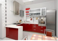 Мебель для кухни в красном и белом  - Мебельный интернет-магазин Комека Екатеринбург