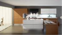 Кухня-офис в белом и светло-коричневом  - Мебельный интернет-магазин Комека Екатеринбург