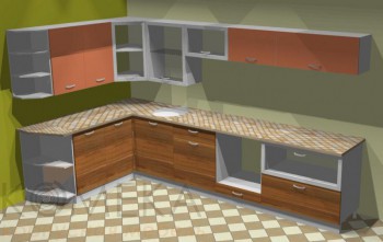 Кухня угловая левая 1.5х3.3 м - Мебельный интернет-магазин Комека Екатеринбург