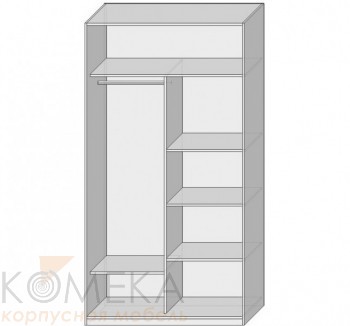 Шкаф-купе вешалка слева 2 двери 1215х600х2300 - Мебельный интернет-магазин Комека Екатеринбург
