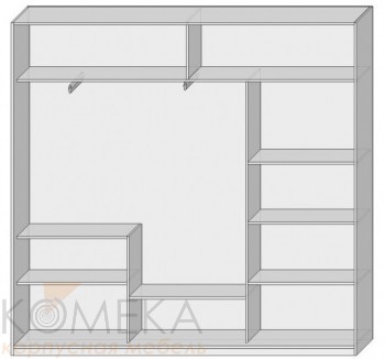 Шкаф-купе вешалка слева 3 двери 2390х450х2300 - Мебельный интернет-магазин Комека Екатеринбург