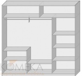 Шкаф-купе вешалка слева 3 двери 2390х600х2300 - Мебельный интернет-магазин Комека Екатеринбург