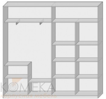 Шкаф-купе вешалка слева 4 двери 2400х450х2300 - Мебельный интернет-магазин Комека Екатеринбург