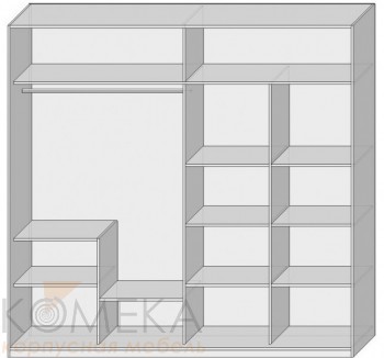 Шкаф-купе вешалка слева 4 двери 2400х600х2300 - Мебельный интернет-магазин Комека Екатеринбург