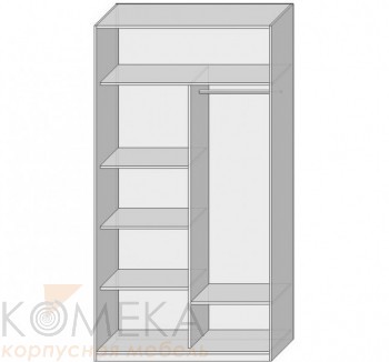 Шкаф-купе вешалка справа 2 двери 1215х600х2300 - Мебельный интернет-магазин Комека Екатеринбург