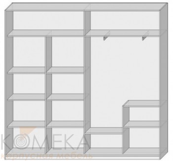 Шкаф-купе вешалка справа 4 двери 2400х450х2300 - Мебельный интернет-магазин Комека Екатеринбург